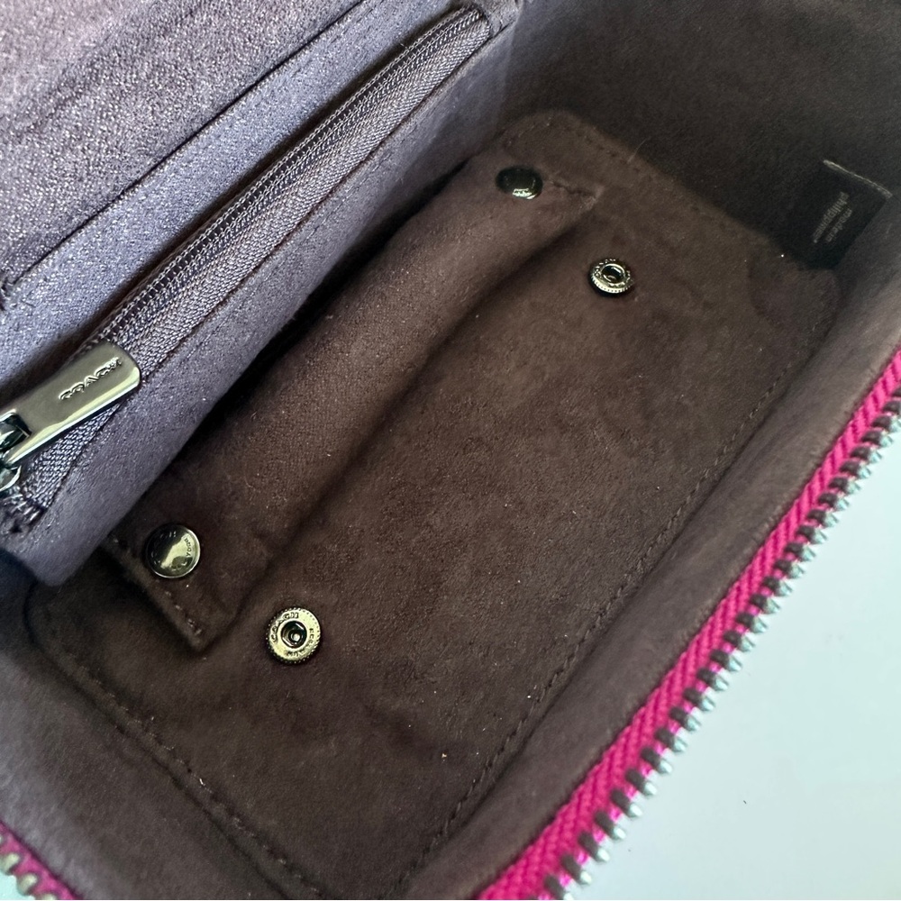 Coach Vanity Case Handled Zip Jewelry Travel Box Metallic Pink - Picture 12 of 16